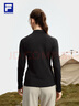 FILA 斐樂(lè )官方女裝針織長(cháng)袖上衣2025秋新款健身運動(dòng)半拉鏈簡(jiǎn)約長(cháng)T 深黑-BK XL 175/92A/XL 曬單實(shí)拍圖