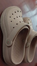斯凱奇（Skechers）洞洞鞋女士秋季外穿包頭泡泡鞋厚底軟底涼拖鞋休閑鞋111514 曬單實(shí)拍圖