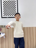 POLOWALK童裝經(jīng)典款絞花式針織衫春秋新款男童女童毛衣上衣 白色 130 cm 曬單實(shí)拍圖