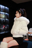 棉致大毛領(lǐng)短款羽棉絨服女2025冬季新款歐美風(fēng)收腰顯瘦減齡棉襖外套 白色 M 曬單實(shí)拍圖