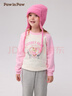 PawinPaw卡通小熊童裝秋冬男女童撞色插肩袖圓領(lǐng)加絨衛衣 Pink粉紅色/25 130 cm 曬單實(shí)拍圖