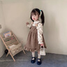 G.DUCKKIDS女童連衣裙秋冬兒童裝2024秋裝新款套裝韓版洋氣寶寶秋冬公主裙子 卡其色(兩件套) 100 適合身高90-100cm年齡3-4歲 曬單實(shí)拍圖