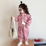 迪士咪魯（DISHIMILU）女童套裝秋裝工裝兩件套2025新款秋季寶寶兒童裝女孩春秋小孩衣服 XT4531-粉色 110 碼/身高100-110cm（3-4歲） 曬單實(shí)拍圖