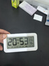得力（deli）充電款電子智能鬧鐘背光大鬧鈴家用學(xué)生多功能溫濕度計大屏床頭鐘 開(kāi)學(xué)升學(xué)季必備 白 LE103A 曬單實(shí)拍圖
