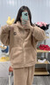 CA BRIDA輕奢品牌女士睡衣女加厚珊瑚絨休閑拉鏈保暖加絨套裝冬季家居服 26010燕麥駝 M 曬單實(shí)拍圖