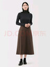 無(wú)印良品（MUJI） 女式橫豎彈力起毛寬擺裙長(cháng)半身裙裙子25年秋季 BE1XXC5A 棕色 M (160/66A) 曬單實(shí)拍圖