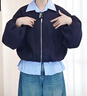 UR2025秋季新款女裝格雷系氣質(zhì)拼接條紋寬松外套UYY150091 冷灰 M 曬單實(shí)拍圖
