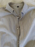 羅蒙（ROMON）長(cháng)袖襯衫男士秋冬季商務(wù)純棉襯衣男裝條紋職業(yè)裝上衣 卡其色 2XL 曬單實(shí)拍圖