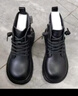 百麗童鞋秋冬兒童靴子女童時(shí)尚馬丁靴中大童潮流皮靴 黑色35碼 曬單實(shí)拍圖
