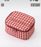無(wú)印良品（MUJI）再生聚酯纖維化妝包 居家 旅行 化妝品收納 便攜 洗漱包 方型 紅色格紋 曬單實(shí)拍圖