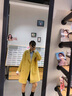 歌芭杉（GEBASHAN）品牌女裝鵝黃雙面呢子大衣女2025冬季新款高端羊毛呢子中長(cháng)款外套 新黃色 S （90斤-110斤） 曬單實(shí)拍圖