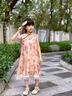 Dudant國際品牌女童漢服連衣裙新中式旗袍公主裙2025新款女孩超仙背心裙 杏色 120 曬單實拍圖