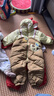 巴拉巴拉童裝嬰兒連體衣假兩件連體羽絨服寶寶衣服冬加厚男童女童兒童 黃綠41122-白鴨絨 90 cm-充絨量99g 曬單實(shí)拍圖