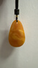 妍韻珠寶天然蜜蠟吊墜雞油黃琥珀滿(mǎn)蜜水滴項鏈男女款孤品 主石重16-18克 曬單實(shí)拍圖