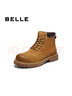 百麗（Belle）厚底馬丁靴工裝靴男鞋2025新款冬商場(chǎng)同款休閑靴加絨8WH01DD5預售 黃/棕（單里） 42 (260mm) 曬單實(shí)拍圖
