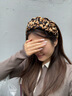Royal sasa皇家莎莎豹紋編織撞色發(fā)箍寬邊遮白發(fā)顯臉小頭箍發(fā)卡洗臉收碎發(fā)飾 曬單實(shí)拍圖