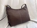 OMI歐米真皮hobo包腋下包單肩托特包包女斜挎包簡(jiǎn)約百搭輕奢黑色通勤 烏木棕 曬單實(shí)拍圖