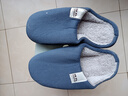 回力加絨男女棉拖鞋仿兔毛內里鎖溫腳感棉拖男款HL0411藍色42-43碼 曬單實(shí)拍圖