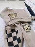 G.DUCKKIDS童裝男童春裝套裝2025新款寶寶衣服兒童衛衣兩件套小孩春秋季帥氣 咖色小熊EC套裝 4- cm 建議身高100-110厘米 120 曬單實(shí)拍圖