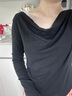 森馬（Semir）長(cháng)袖T恤女短款薄款純色設計感2025秋修身蕩領(lǐng)套頭衫107625101001 曬單實(shí)拍圖