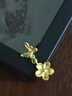 周六福桃花黃金耳釘女足金耳飾蝴蝶生日禮物計價(jià)A0915068 約1.75g 一對 曬單實(shí)拍圖