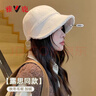 雅鹿趙露思同款帽子女秋冬漁夫帽大頭圍大臉適合加厚保暖羊羔絨鴨舌帽 曬單實(shí)拍圖