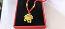 中國黃金（CHINA GOLD）平安鎖黃金項鏈男女足金吊墜長(cháng)命鎖掛墜教師節送生日禮物嬰兒寶寶 【今/次日達】平安鎖吊墜【紅繩】約1.5g 曬單實(shí)拍圖
