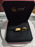 中國黃金（CHINA GOLD）同心結囍黃金情侶戒指999足金一對戒求訂婚七夕節禮物送男女朋友 足金同心結囍戒指【配品牌禮盒】 金重約7.6g【一對】 曬單實(shí)拍圖