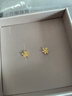 六福珠寶 足金梔子花黃金耳釘 計(jì)價GMGTBE0007 約1.06克 曬單實(shí)拍圖