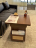 法莎蒂升降茶幾折疊移動(dòng)推車(chē)實(shí)木茶臺茶桌小戶(hù)型客廳多功能餐桌 【胡桃色】可移動(dòng)升降折疊小推車(chē)邊幾 曬單實(shí)拍圖