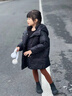 G.DUCKKIDS小黃鴨女童羽絨服2025新款女寶寶韓版兒童冬季加厚女孩中長(cháng)款棉服 黑色 120 cm 曬單實(shí)拍圖