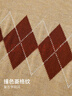 英氏（YEEHOO）兒童毛衣女童針織衫開(kāi)衫秋季女孩學(xué)院風(fēng)上衣中大童裝洋氣秋裝新款 撞色菱形格卡其 160 cm 曬單實(shí)拍圖