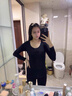 貓人莫代爾秋衣秋褲女士?jì)纫绿籽b無(wú)痕白色打底衫內搭上衣2025秋冬薄款 黑色 【80S天絲莫代爾】 XL 【建議120-140斤】 曬單實(shí)拍圖