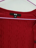 優(yōu)衣庫女裝紐花圓領(lǐng)針織開(kāi)衫/毛衣外套空調衫通勤秋冬新款481477 16 紅色 L 曬單實(shí)拍圖