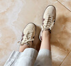 Onitsuka Tiger鬼塚虎新款復古德訓鞋 男女鞋運動(dòng)休閑鞋 板鞋男TOKUTEN 1183C562 米白色/棕色 37.5 曬單實(shí)拍圖