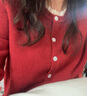 茵曼復古花邊絨感開(kāi)衫毛衣2025秋季女裝新款通勤長(cháng)袖針織外套 紅色 M 曬單實(shí)拍圖