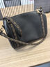 TUSCAN'S頭層牛皮枕頭包真皮黑色百搭通勤單肩包時(shí)代雙魚(yú) 黑色 曬單實(shí)拍圖