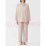 無(wú)印良品（MUJI）女式 無(wú)側縫法蘭絨 睡衣 家居服套裝 軟棉棉內衣 淺粉紅色5A L 曬單實(shí)拍圖