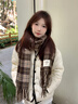 CARNEGIE&KEITH美拉德棕色圍巾女秋冬季2025新款高級感格子保暖情侶圍脖生日禮物 米咖色【順豐發(fā)貨代寫(xiě)賀卡精致禮盒走心送禮】 曬單實(shí)拍圖