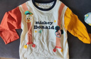 迪士尼寶寶秋季童裝兒童寶寶男女童米奇卡通長(cháng)袖T恤純棉親膚7A級抗菌上衣 ZD3ES015黃紅 100 曬單實(shí)拍圖