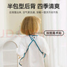 貝肽斯嬰兒吃飯圍兜防水防臟兒童反穿罩衣春秋長(cháng)袖男女寶寶防污圍裙 曬單實(shí)拍圖