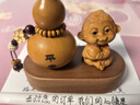 崖柏十二生肖汽車(chē)擺件天然文玩葫蘆裝飾香薰平安高檔車(chē)內飾品 生肖猴-擺件+葫蘆+胡桃木底座 曬單實(shí)拍圖