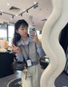 妃奧絨假兩件條紋拼接針織長(cháng)袖襯衫女休閑百搭學(xué)院風(fēng)秋冬疊穿毛衣上衣潮 灰色 L 110-125斤 曬單實(shí)拍圖