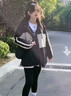 棉致撞色沖鋒衣外套女短款2025年春季新款小個(gè)子韓版百搭休閑運動(dòng)上衣 黑色 春秋-精品雙層 S 建議75-90斤 曬單實(shí)拍圖