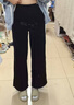 SIINSIIN闊腿褲女秋冬加絨褲子垂感休閑簡(jiǎn)約直筒褲黑色高腰收腹 曬單實(shí)拍圖