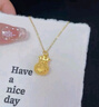 萃華氣球狗黃金項鏈足金999鑲嵌吊墜紀念日送老婆女友生日禮物 【氣球狗吊墜+送銀鏈】金重約2.2g 曬單實(shí)拍圖
