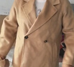 愛(ài)居兔全羊毛大衣女冬季新腰帶收腰大翻領(lǐng)短款雙面呢外套EWDSJ4P706A 駝色14 170/92A/XL 曬單實(shí)拍圖