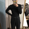 莫代爾新款半高領(lǐng)2025春秋季莫代爾棉修身t恤女內搭純色打底衫上衣體恤 深咖色半高領(lǐng) XL 建議116-125斤 曬單實(shí)拍圖