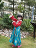 貝優(yōu)可古月家.花想容 漢服女童冬款兒童高端仙氣古風(fēng)加絨連衣裙表演襦裙 紅色 90 曬單實(shí)拍圖