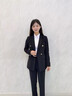 羅蒙（ROMON）西裝套裝女裝秋冬2023新款氣質(zhì)休閑職業(yè)裝收腰西服外套正裝工作服 藏青色西裝+褲子 L 曬單實(shí)拍圖